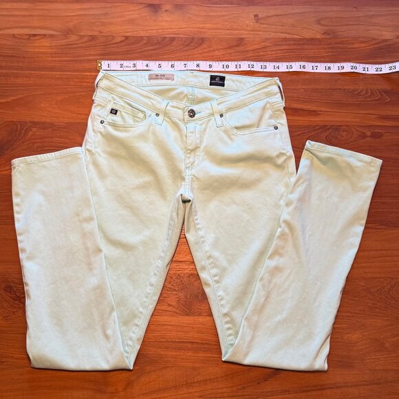 AG‎ The Stilt Cigarette Leg x Calypso St. Barth Light Mint Green 26 Regular - Picture 1 of 8